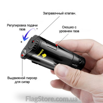 Турбо-зажигалка Cohiba: тройной автоген со встроенным сигарным пирсером — изображение 3