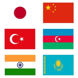 Прапори країн Азії
