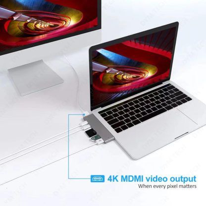Thunderbolt 3/USB-C Хаб-концентратор для MacBook Pro/Air 7в1 — изображение 3