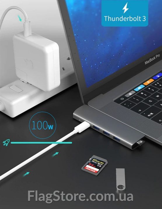 Заказать USB-C док для макбука с HDMI и кардридером