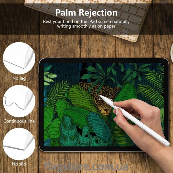Карандаш для iPad Pro/Air/Mini с беспроводной зарядкой и магнитным креплением за грань - Зображення 6