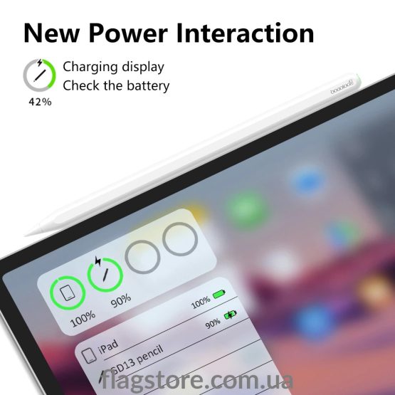 Карандаш для iPad Pro/Air/Mini с беспроводной зарядкой и магнитным креплением за грань - Зображення 8