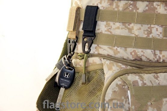 Тактическая быстросъемная пряжка-карабин MOLLE на липучке (3 цвета) - Зображення 3