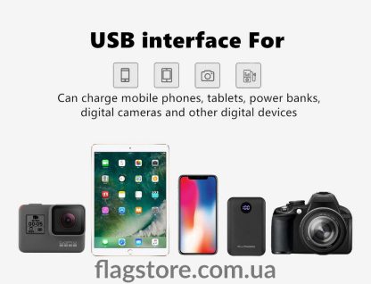 Солнечная панель-зарядка 21Вт с 2 USB (5В/2.1А) и 18В выходом для ноутбуков - Зображення 6