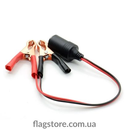 cigarette lighter socket with alligator clips 12V 24V Female Car To Battery Clip Cable 3ft 63 x 30mm / 2.48 x 1.18 (H*Max.D) Voltage cigarette lighter socket with alligator