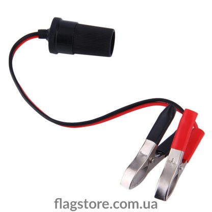 Order a cigarette lighter connector with crocodile clips for a car battery