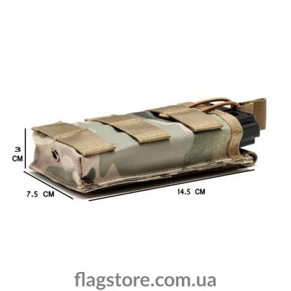 Универсальный тактический подсумок для 1 магазина AR-15/АК-74 MOLLE - Зображення 3
