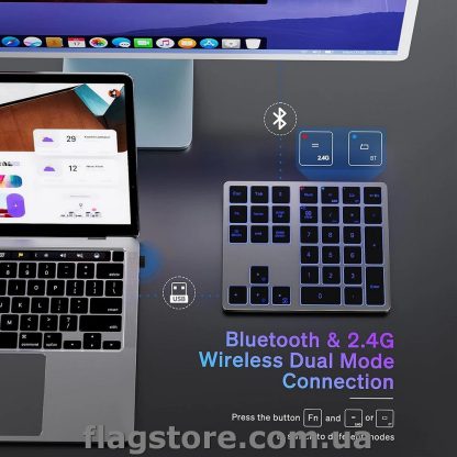 Bluetooth/2.4G клавиатура NumPad со стрелочками и 7 цветами подсветки — изображение 3