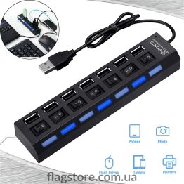 USB док-концентратор на 7 портов USB-A с выключателями купить