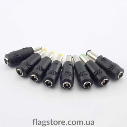 Кабель питания от Powerbank для маршрутизаторов, ламп, колонок USB-A – DC 5.5x2.1mm 5V/9V/12V c набором из 8 DC переходников - Зображення 4