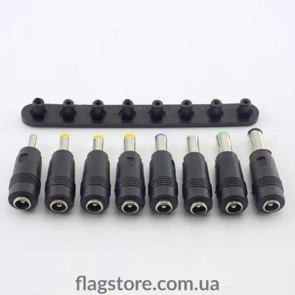 Кабель питания от Powerbank для маршрутизаторов, ламп, колонок USB-A – DC 5.5x2.1mm 5V/9V/12V c набором из 8 DC переходников - Зображення 7