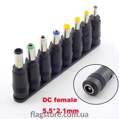 Кабель питания от Powerbank для маршрутизаторов, ламп, колонок USB-A – DC 5.5x2.1mm 5V/9V/12V c набором из 8 DC переходников - Зображення 6